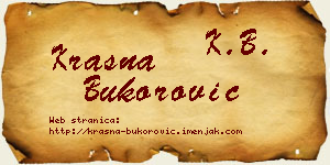 Krasna Bukorović vizit kartica